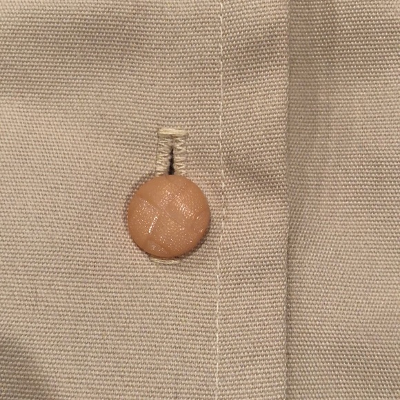 Vintage 1970’s Button Front‎ pleated Mini Skirt Khaki Beige with belt loops - Picture 5 of 16